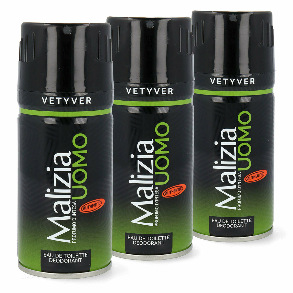 Malizia Uomo Deo Vetyver 3 X150ml Vetiver Deodorant GrÜn Aus Italien